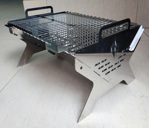 Churrasqueira 40cm Inox Portátil Desmontável Praia Camping